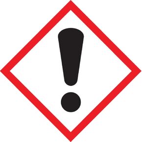 Accuform LZH607PS2 Adhesive Coated Paper GHS Pictogram Label, Exclamation Mark, 1" x 1", Red/Black on White (Roll of 250)