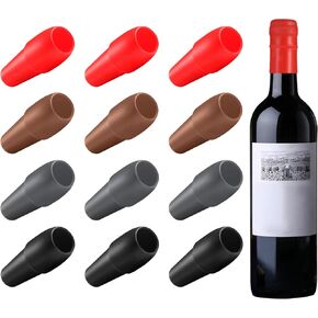 12 PCS Wine Stoppers for Wine Bottles,ReusableWine Stoppers Beverage Bottle Sealer Silicone Wine Stopper Wine Bottle Stopper for Keeping Wine Champagne Fresh Home Use