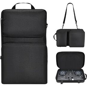 Suitable for AlphaTheta DDJ-FLX2, Pioneer DDJ-200/WeG04, Hercules Inpulse 200/MK2 and other models of disc players, portable adjustable shoulder strap must travel large capacity storage bag