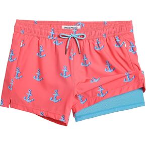 maamgic Mens Swim Trunks with Compression Liner Short Stretch Mens Bathing Suit Large