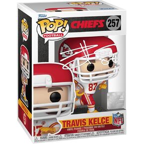 Travis Kelce #257 Facsimile Signed Reprint Laser Autographed Funko POP! Football NFL: Kansas City Chiefs Figurine with Protector Case