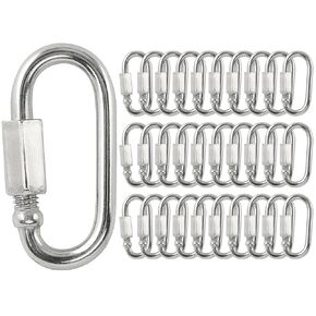 30pcs M3.5 Quick Link Chain, 1/8 Inch Stainless Steel Quick Links, D Shape Locking Quick Connector - 170lb Capacity