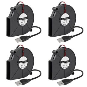 4PCS 7015 Fan 75mm DC 5V USB Blower Fan 75mm x 15mm 5V USB Blower Brushless Cooling Fan for 3D Printer PC CPU Computer Case Fan Cooler