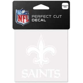 Wincraft NFL New Orleans Saints 4x4 Perfect Cut White Decal, One Size, Team Color