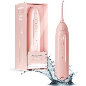 AquaSonic Icon Water Flosser for Teeth – Cordless Rechargeable Oral Irrigator – Waterproof, Portable Dental Cleaning with Jet Tip – Braces Home Travel - Mint