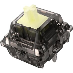 DUROCK Linear Switches, Creamy Yellow Stem L1 Linear 55g Switch, 5 Pins Smooth Lubed Mechanical Keyboard Switches (DUROCK L1 Smokey 55g, 70pcs)