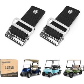 10L0L 2 Seat Golf Cart Rear Seat Bag Attachment Holder Bracket Compatible with Yamaha, EZGO, Club Car Golf Cart Models, Universal Bag Rack Strap Buckle 2 PCS