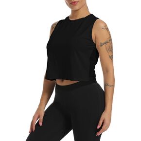 Mesh Crop Top Sports Yoga Shirts Muscle Tank Tops Cute Gym Shirts Running Workout Tops for Women