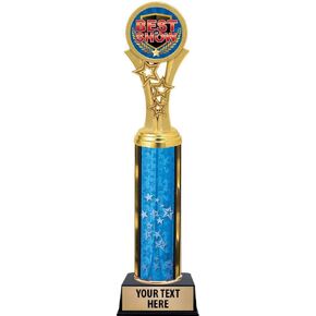 Best in Show Trophies, 11" Blue Stars Best in Show Trophy Award, Free Engraving Prime