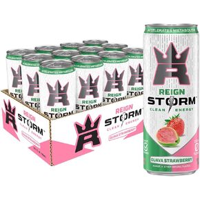 REIGN Storm, Guava Strawberry, Fitness & Wellness Energy Drink, 12 Fl Oz (Pack of 12)