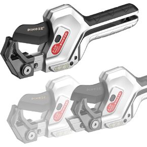 PVC Pipe Cutter, 3-Gear Adjustable Cut up to 2-1/2", Ratchet Pipe Cutter Tool Heavy-Duty for PVC, PPR, PE, PEX, Plastic Hoses & Plumbing Pipes with Teflon Coated SK5 Blade