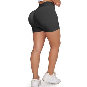 Scrunch Butt Lifting Shorts for Women Gym Workout Spandex Booty Shorts Yoga Pole Dance Fitness Black S