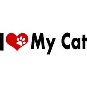 WitnyStore I Love My Cat Sticker 5½" Long Black Letters White Background - Multisurface UV Water Resistant Durable Waterproof Vinyl Decal for Cars Trucks Windows Lockers Smooth Flat Surface Items