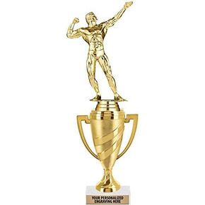 Cheerleading Trophy, 10" Gold Cup Forward Cheer Trophies with Engraving Included Prime