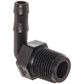 Banjo HB050/038-90 Polypropylene Hose Fitting, 90 Degree Elbow, 1/2" NPT Male x 3/8" Barbed