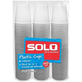 SOLO Cup Plastic Bath Refill Cups, White, 3 Ounce, 600 Count, 150 Count (Pack of 4)