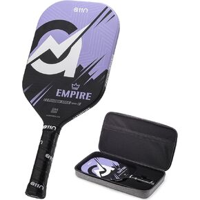 A11N Sports Empire Thermoformed Edgeless Pickleball Paddle | وجه ألياف الكربون مع ملمس Supergrit للدوران النهائي | مقبض أطول للضربة الظهر المزدوجة