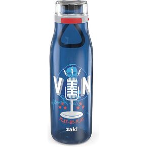 Zak Designs Vin Scully Durable Plastic Water 31oz with Push Button Action and Locking Lid, Includes Portable Carry Loop, Leak-Proof Design, Non BPA, Play-by-Play Bottle