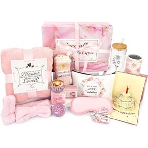 Birthday Gifts for Women, 13pc Valentine Gift Basket for Women Birthday Unique, Spa Basket Care Package Get Well Soon Box for Teen Girls, Sister, Mom, Her Fantasy Box for Valentine's Day, Mother's Day