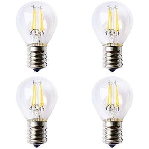 S11-DSE17-4W-WW27 Dimmable S11 E17 Intermediate Base 4W LED Filament Light Bulb, 40W Equivalent, Warm White 2700K, 4-Pack