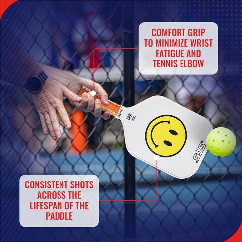 SCS - Pickleball Paddle, 2024 USAPA Approved, Carbon Fiber Surface & Sure-Grip Handle, Lightweight Intermediate, Enhanced Spin Control, Evo-Lite Series in Saudi Arabia