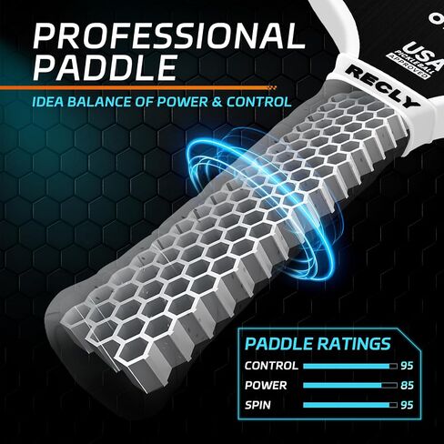 Pickleball Paddle ، مساحات ألياف الكربون 14 ملم مع بقعة حلوة موسعة للأداء المتوازن ، وافق USAPA O1E in Saudi Arabia