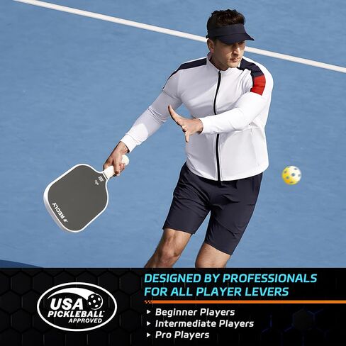 Pickleball Paddle ، مساحات ألياف الكربون 14 ملم مع بقعة حلوة موسعة للأداء المتوازن ، وافق USAPA O1E in Saudi Arabia