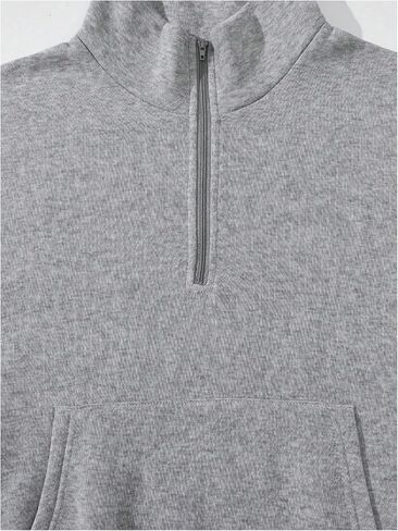 Women's Quarter Zip Long Sleeve Sweatshirts Loose Drop Shoulder Funnel Neck Pullover Tops with Pocket in Saudi Arabia