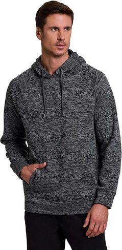RBX Active Fleece Sweatshirt for Men, Breathable Cotton Blend Fleece Hoodie Pullover Hiking Gym Hoodie with Pockets in Kuwait