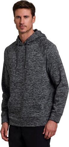 RBX Active Fleece Sweatshirt for Men, Breathable Cotton Blend Fleece Hoodie Pullover Hiking Gym Hoodie with Pockets in Kuwait