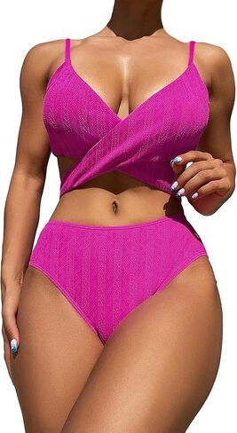 SOLY HUX Bikini Sets for Women Criss Cross Wrap Tie Back Bathing Suits Two Piece Swimsuit in Saudi Arabia