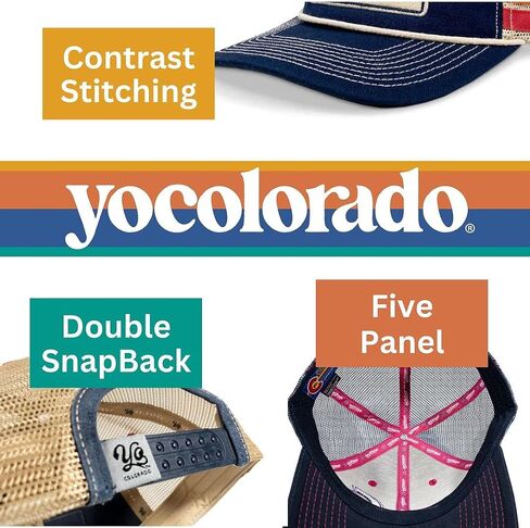 Colorado Trucker Hats for Men & Women - Incline Dolores Custom with Double Snapback, Versatile & Conscious Outdoor Cap in Kuwait