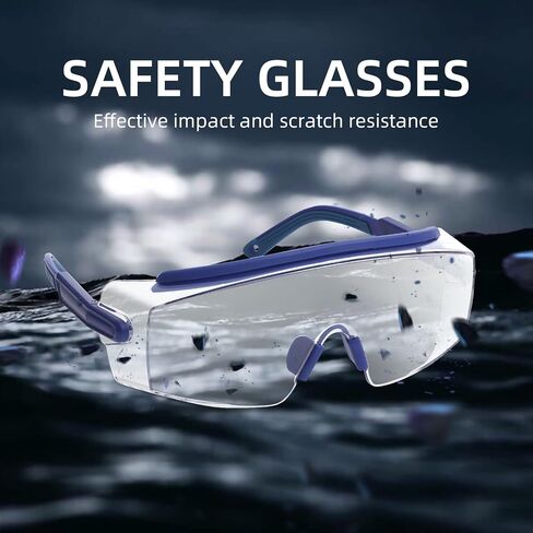 Anti Fog Safety Glasses Wraparound Safety Goggles Impact Resistance Lens Adjustable, Goggles Over Eyeglasses in Saudi Arabia