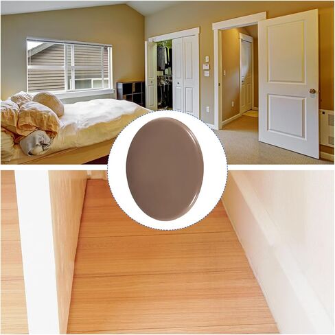 METALLIXITY Wall Door Handle Stopper (80mm/3.15") 2pcs, Silicone Self Adhesive Bumpers Guard Stopper - for Decoration Furniture, Brown in Saudi Arabia
