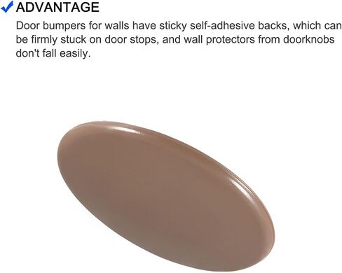 METALLIXITY Wall Door Handle Stopper (80mm/3.15") 2pcs, Silicone Self Adhesive Bumpers Guard Stopper - for Decoration Furniture, Brown in Saudi Arabia