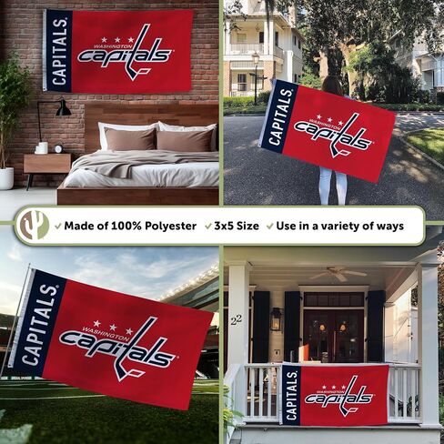 Desert Cactus Washington Capitals Flag NHL 100 ٪ بوليستر داخلي في الهواء الطلق 3 × 5 أقدام و National Hockey League Flags (علم اسم) in Saudi Arabia