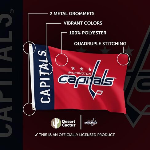 Desert Cactus Washington Capitals Flag NHL 100 ٪ بوليستر داخلي في الهواء الطلق 3 × 5 أقدام و National Hockey League Flags (علم اسم) in Saudi Arabia
