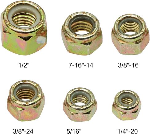 Nylon Insert Lock Nut, Piece-25, Yellow Zinc Finish (1/4"-20) in Saudi Arabia