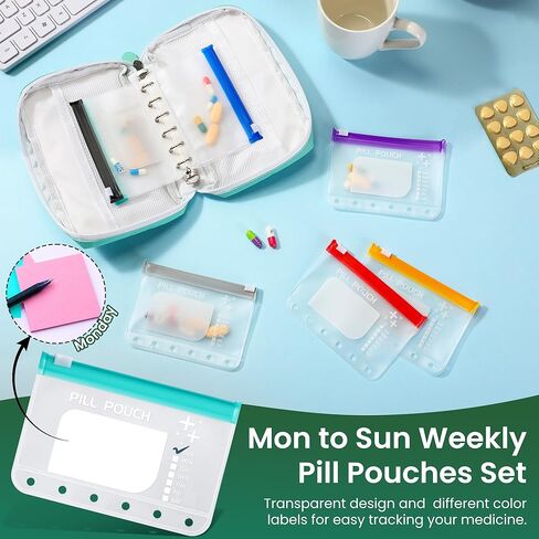 مجموعة أكياس حبوب منع الحمل ONDON A7-L ، منظم حبوب منع الحمل كبير مع 7 حاوية محكمة الغلق تخزين أوراق فضفاضة وألوان مشفرة ، حاوية طب قابلة لإعادة الاستخدام الأسبوعية لمجموعة منظمات أدوية السفر ، حقيبة حبوب منع الحمل اليومية in Kuwait