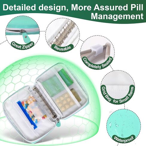 مجموعة أكياس حبوب منع الحمل ONDON A7-L ، منظم حبوب منع الحمل كبير مع 7 حاوية محكمة الغلق تخزين أوراق فضفاضة وألوان مشفرة ، حاوية طب قابلة لإعادة الاستخدام الأسبوعية لمجموعة منظمات أدوية السفر ، حقيبة حبوب منع الحمل اليومية in Kuwait