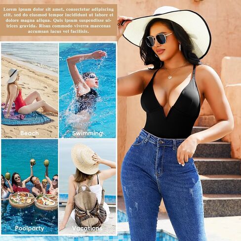 joyshaper للسيدات أحادي القطع للسباحة للسيطرة على البطن بدلات الاستحمام العميقة v رقبة السباحة التستر على الجسدية in Kuwait