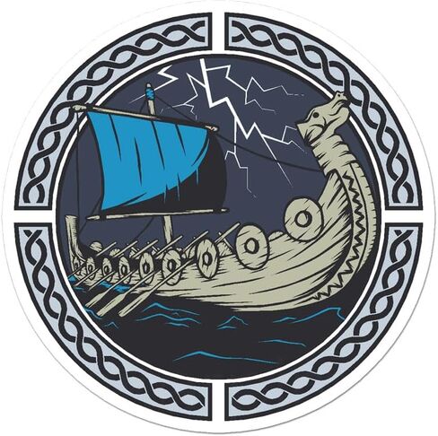 Viking Ship Vinyl Decal Sticker- 5.75" x 5.75" in Saudi Arabia