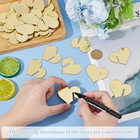 Fingerinspire 40pcs acrylic reck tags علامات القلب على شكل قلب شرب الزجاج العلامة الفارغة علامات أكريليك علامات Golden Goblet Marker Acrylic Glass Glass اسم العلامات للمهرجان المنزلي in Saudi Arabia