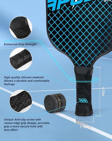 Pickleball Grip, 2 Pack Silicone Pickleball Paddle Grip+ Pickleball Overgrip, Pickleball Paddles Accessories, Non-Slip Pickleball Racket Grip, Shock Reduction, Increased Grip Strength in Saudi Arabia