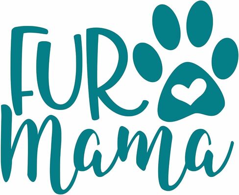 Dixies Decals Fur Mama with Paw Print Cat Dog Vinyl Decal Car Truck Laptop Wall Glass (5.5, Turquoise) in Saudi Arabia