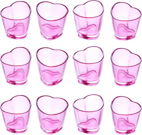 Shot Glasses, 1.5oz Heart Shaped Shot Glasses Set of 12/Soju Shot Glasses/Cute Shot Glasses/Bulk Shot Glasses/Tequila Shot Glasses/Pink Shot Glasses in Saudi Arabia