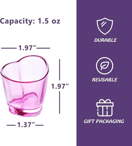 Shot Glasses, 1.5oz Heart Shaped Shot Glasses Set of 12/Soju Shot Glasses/Cute Shot Glasses/Bulk Shot Glasses/Tequila Shot Glasses/Pink Shot Glasses in Saudi Arabia