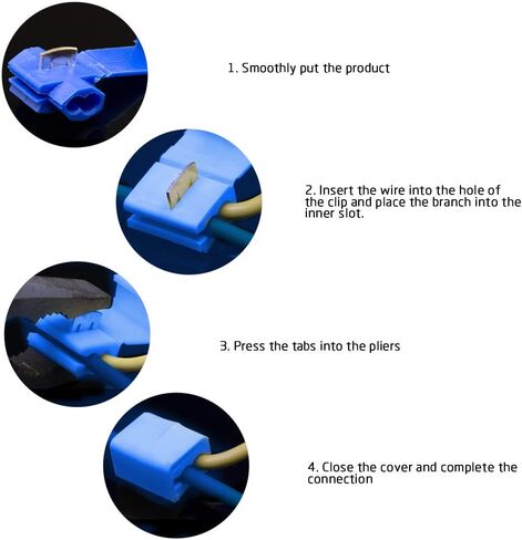 Garosa 25Pcs Quick Splice Snap Wire Connectors for 14-18AWG Solderless Quick Splice Wire Terminals Electrical Wire Terminals Blue 0.75-2.5mm² in Saudi Arabia