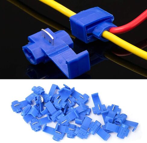 Garosa 25Pcs Quick Splice Snap Wire Connectors for 14-18AWG Solderless Quick Splice Wire Terminals Electrical Wire Terminals Blue 0.75-2.5mm² in Saudi Arabia