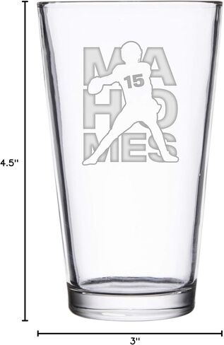 Hat Shark Football Sports Athletic Player - Laser Engraved Pint Glasses for Beer, 16 oz Stein (Brady #12) in Kuwait